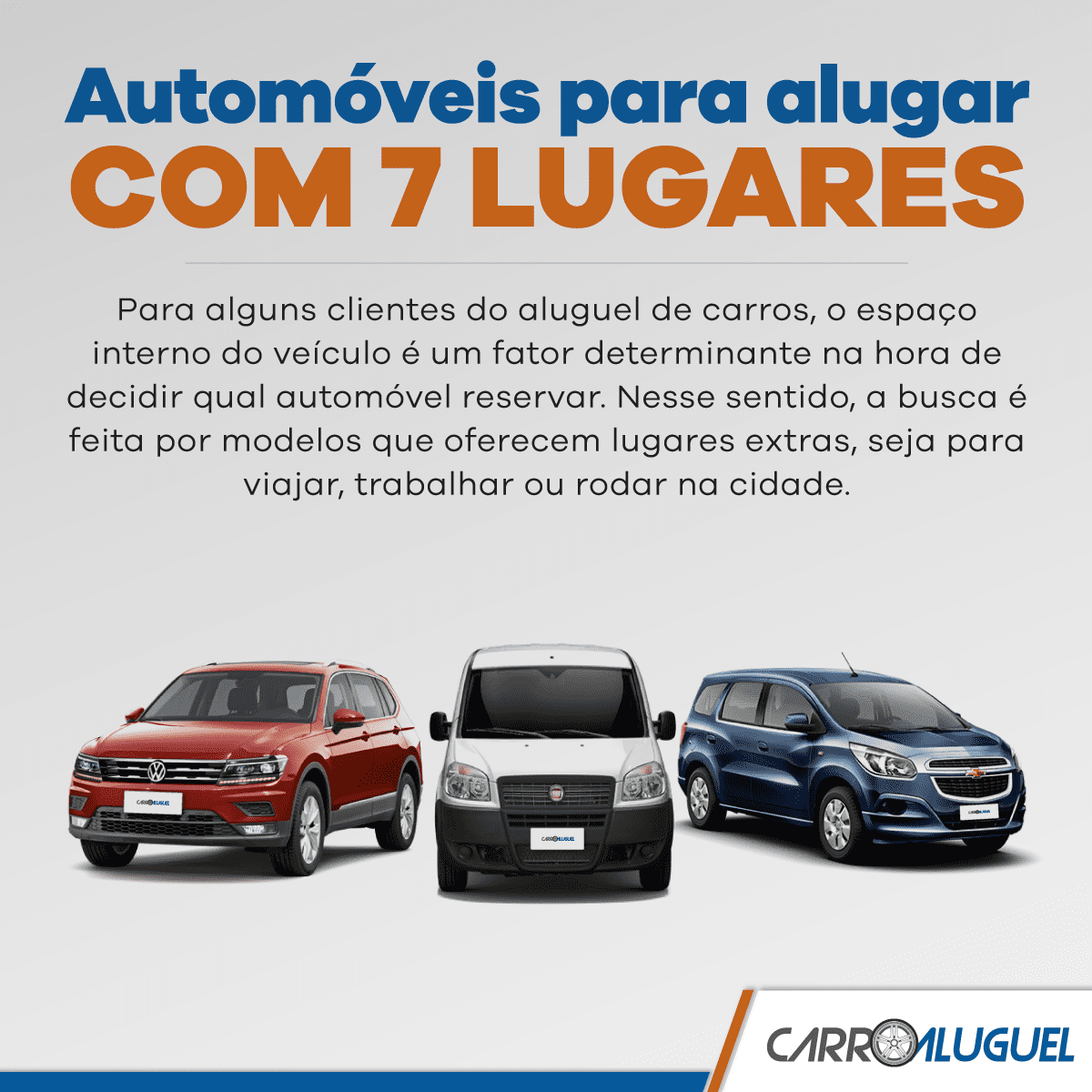 CarroAluguel - Carros Com 7 Lugares Para Alugar - CarroAluguel